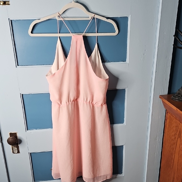 Roxy Pink & White Sleeveless Faux Retro Button-Front Dress L - Picture 8 of 14